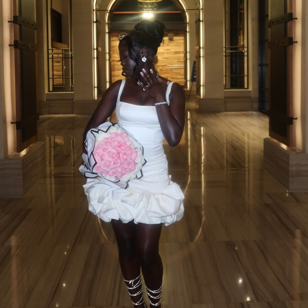 Ivory Ruffle Hem Dress - Picture 6 of 6
